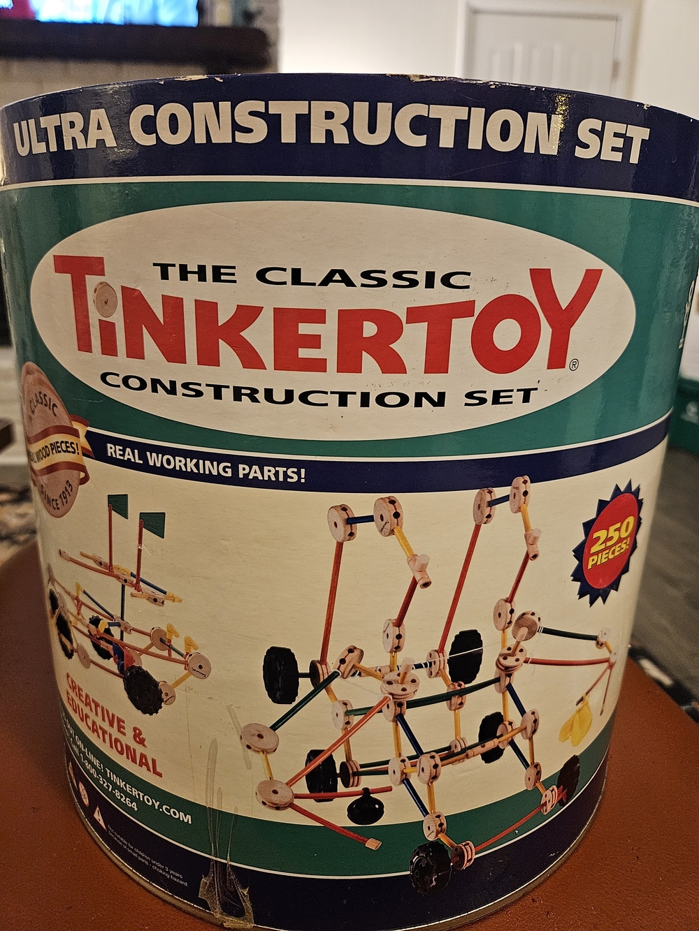 Hasbro Tinkertoy Construction Set in Teal, Red, Yellow & Black